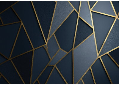 Фототапет Луксозна геометрия в тъмносиньо и злато